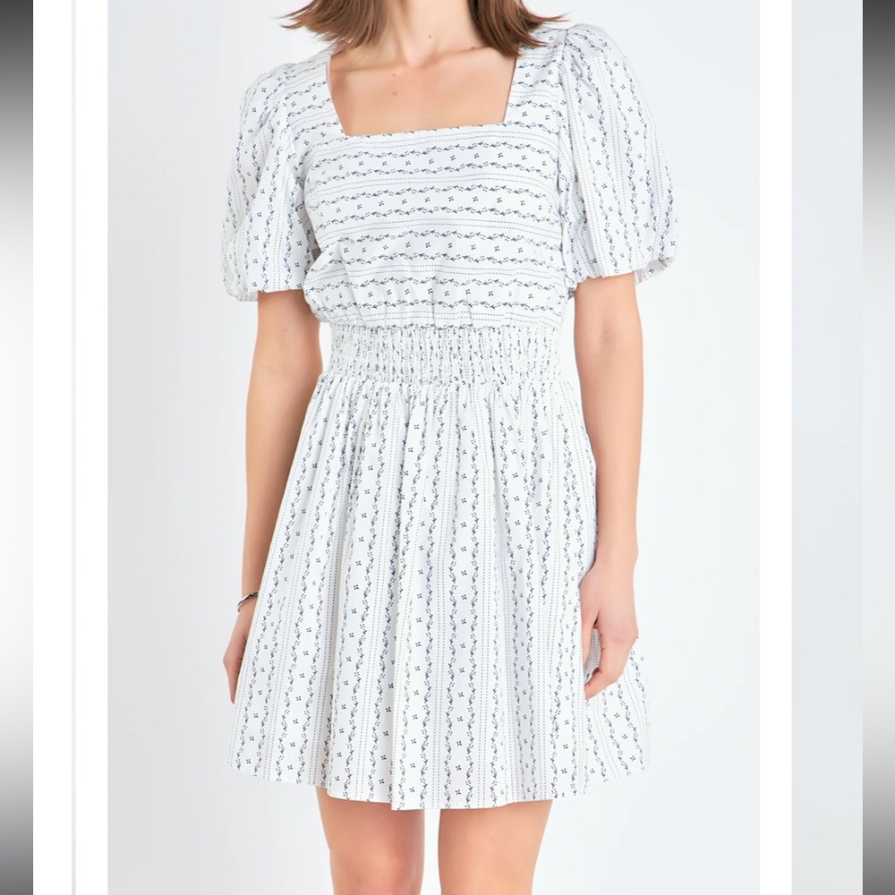 FLORAL PRINT COTTON MINI DRESS - NWT